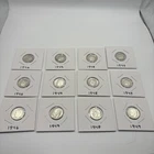 New ListingRoosevelt Dimes 1946-1949, Lot of 12, Circulated, 90% Silver !