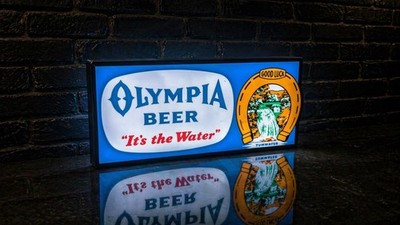 Olympia Beer Good Luck Bar Sign 3D Printed LED Light-Up Sign 9'' Decor Lamp