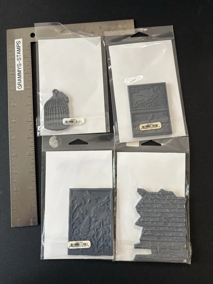 LOTE de 4 estampillas de goma adhesivas de collage de medios mixtos Crafty Individuals Foto 3 de 3