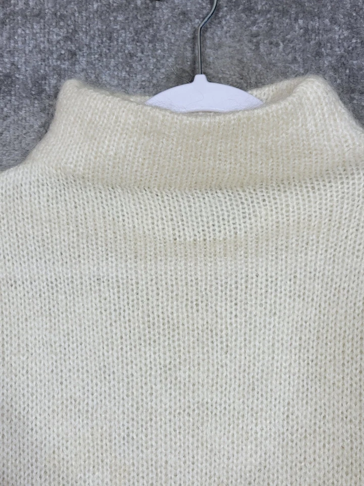 Винтажный женский свитер Jacqueline Ferrar с ложным воротником размер XL смесь кремового мохера - Изображение 3 из 4