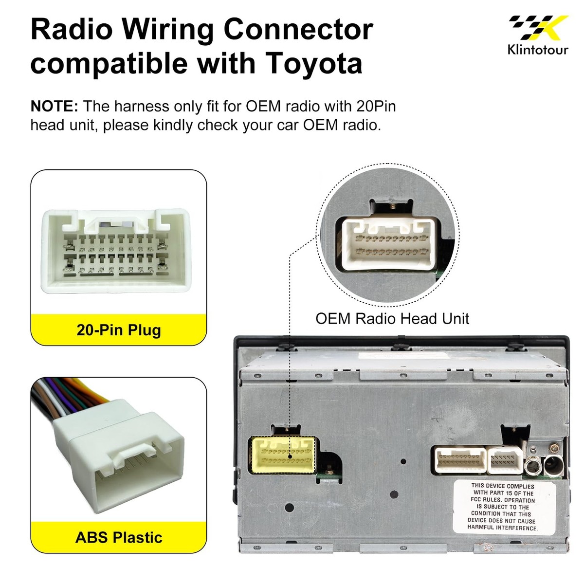 Radio Wiring Harness with JBL Amplifier System with Toyota 2000