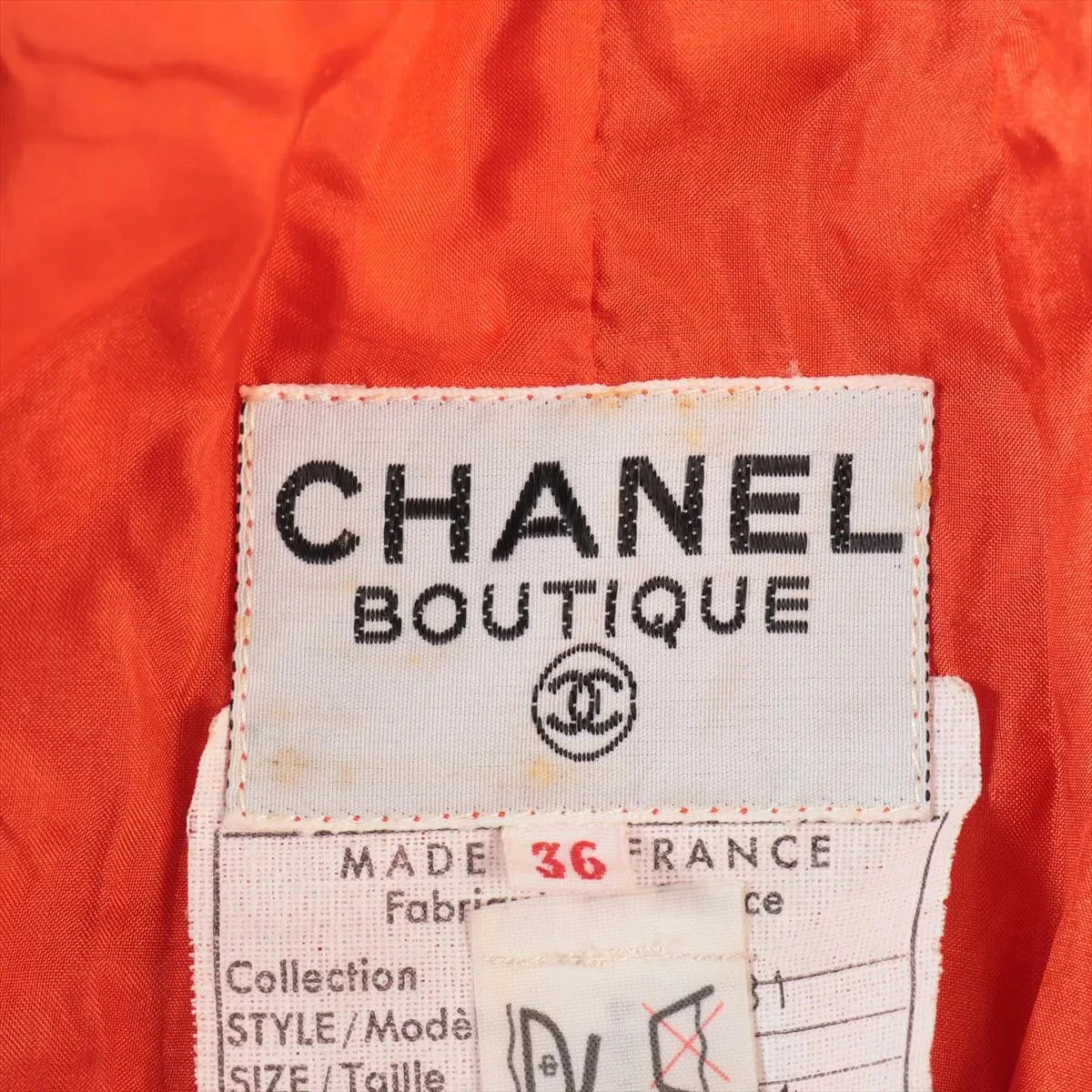 Cappotto lungo Chanel Coco lana bottoni 36 donna arancione x navy 25131