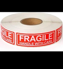 50 Stickers Fragile Handle With Care 1x3" Packaging Box Safety Mailing Labels