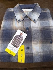 Weatherproof Vintage Men's NWT Flannel Shirt, Blue, Size Small - 003