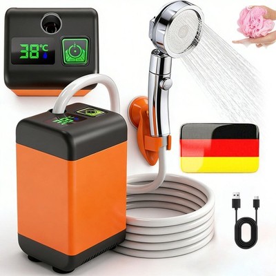 Camping Dusche Outdoor USB Tragbare Campingdusche Akku mit Pumpe 6000mAh Duschen