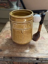 Lefton Golf Club Large 3-D Ceramic Coffee Mug Or Planter Vintage