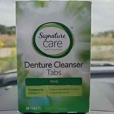 Denture Cleanser Tabs 84 Mint Fresh 3 Minute signature care EXP:2026