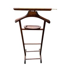 Vtg SPQR Mid Century MCM Italian Valet Original Wardrobe Butler Stand Wood