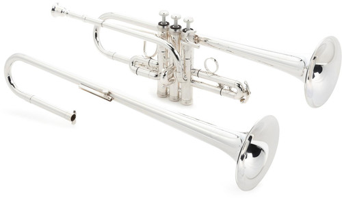 B&S 3116 Challenger II Series Eb/D Trumpet - Silver Plated