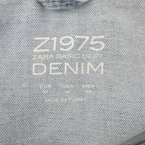 Zara Denim Jacket Cotton Oversized Light Blue Y2K Classic Button Up Size M - Picture 11 of 13