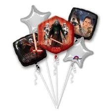 STAR WARS Foil Balloon Bouquet 5pc - Jedi Chewy Force BB-8 Birthday Party - NEW