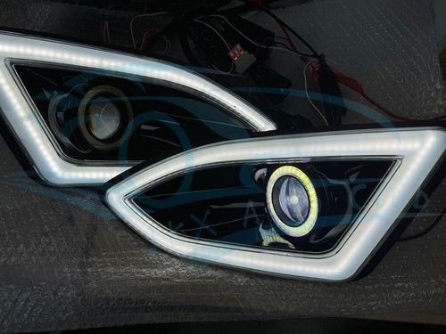 For Ford Edge 2015-2018 LED Daytime Running Light DRL Angel Eyes Halo Fog Lamps - Picture 15 of 18