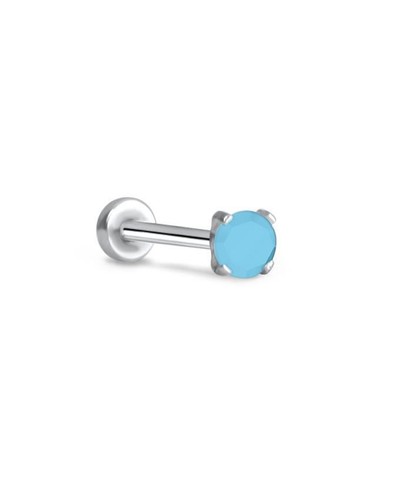 Threadless Labret Push Pin Nose Ring Steel Helix Stud 2.5mm Prong CZ 16G 18G 20G - Picture 14 of 14