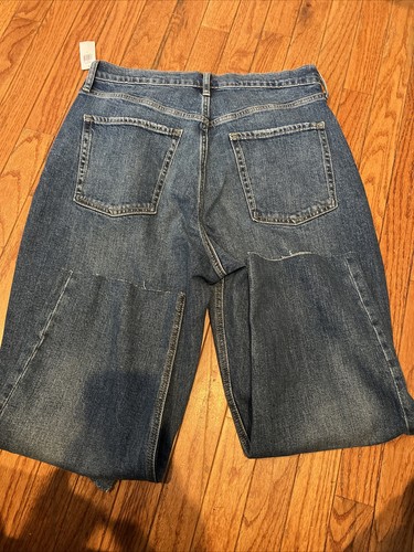 Nwt OLD NAVY Sky Hi Straight Jeans Extra High rise Distressed Raw Hem Size 14 - Bild 4 von 6