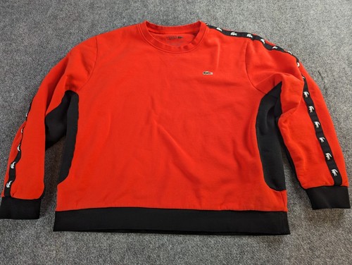 Lacoste Sweatshirt Mens 2XL Red Sport Pullover Crewneck - Picture 2 of 10