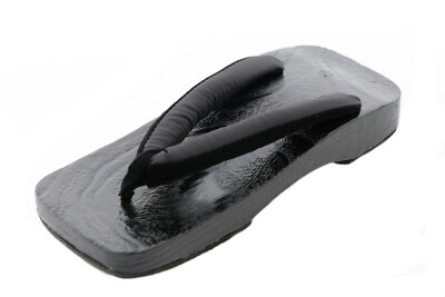 K-G-18 Schwarz Japan Geta Holz Sandale Tabi Kimono Kendo Samurai Zehentrenner