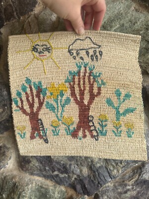 Illustrative Rainforest Handwoven Wall Panel Amazonas Colombia Insects Gusanos