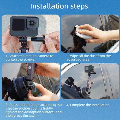 Car Suction Bracket For DJI Pocket 1 2 3/Insta360 X3/ Go3/Action 4 Cameras - Photo 10/14