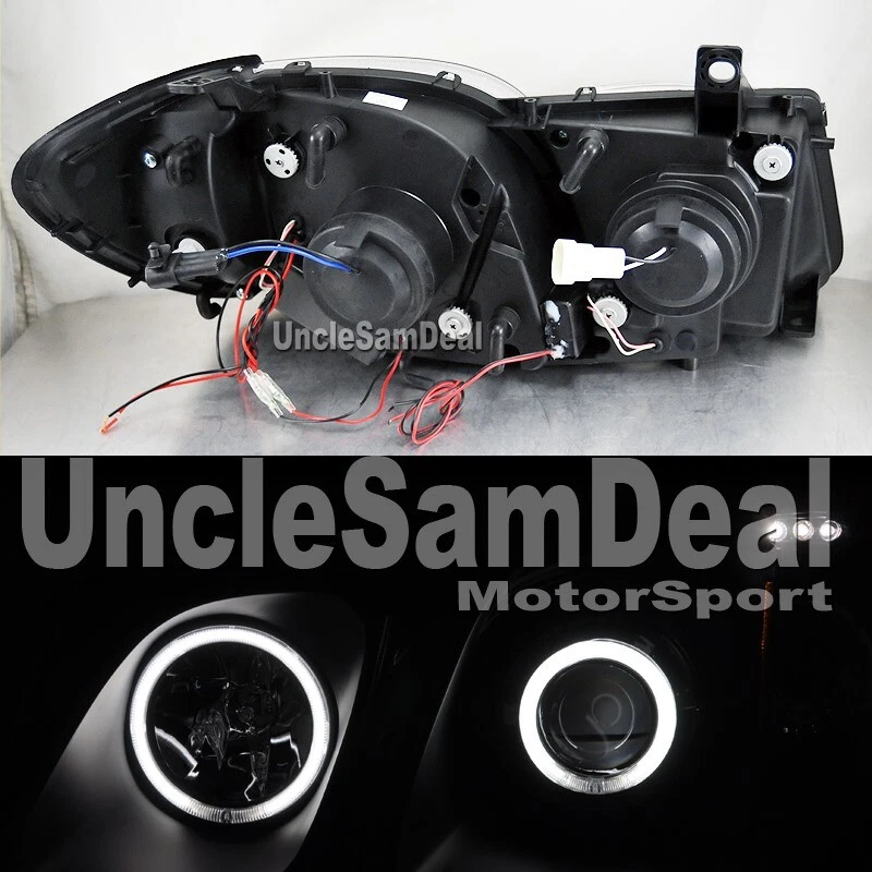 PARA 98-07 LEXUS LX470 DOBLE X-BRILLANTE LED HALO LLANTA TRANSPARENTE PROYECTOR FARO NEGRO Foto 2 de 2