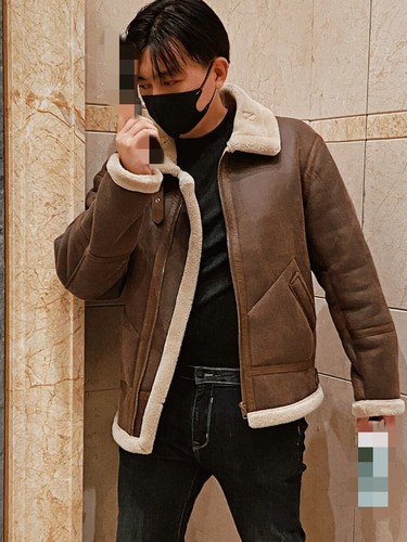 Giacca Marrone Resident Evil Leon Kennedy Uomo Bomber Inverno Raffinato Pelliccia Adulto - Foto 15 di 16