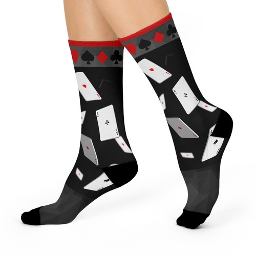 Casino Socken! Unisex 1 Größe dehnbar leicht Gin Rummy Karten Wetten SPASS! - Bild 3 von 7