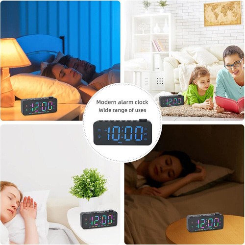 Smart RGB LED Digital Alarm Clocks Time Display FM Radio Bedside Snooze Clock AU - Picture 10 of 10
