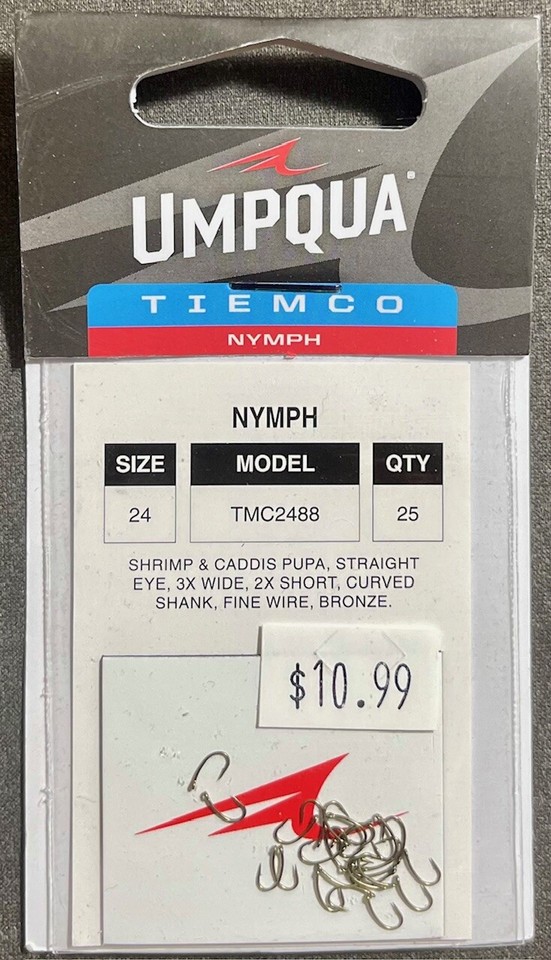 Umpqua Tiemco TMC 2488H Fly Tying Hooks - Size 16 Heavy Wire Nymph & Shrimp Patterns