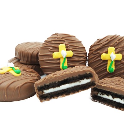Philadelphia Candies Easter Cross Religious Milk Chocolate Covered OREO  Cookies