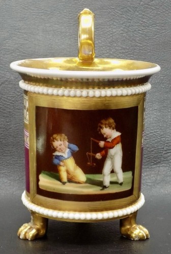 1800s OLD PARIS COFFEE CAN CUP HP JEWELED 5.25”H - Picture 7 of 21