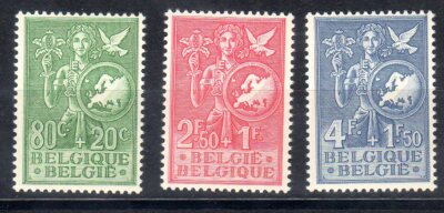 belgien 1953 vorläufer cept nr. 927/929 Europäische Jugend mnh Vollgummi 