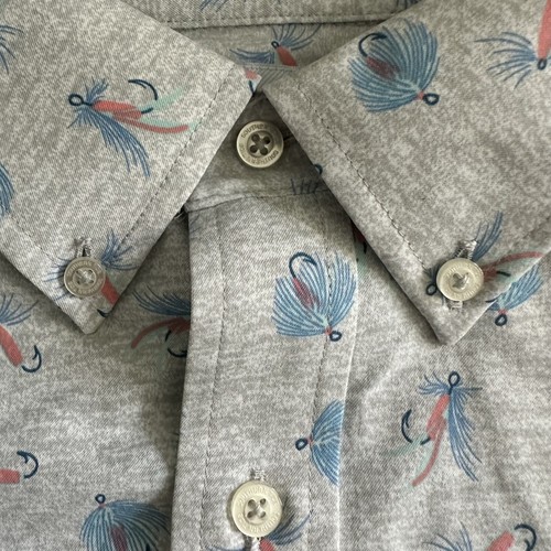 Southern Tide NWT Men's Medium Sport Shirt Heather Light Gray Allure NWT $120 - Picture 4 of 13