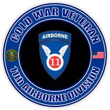 Cold War Veteran 11th Airborne Division Bumper Sticker Military Vinyl Decal 5"