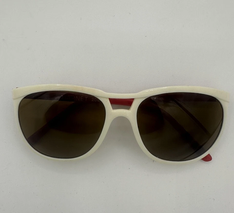 GAFAS DE SOL VUARNET 2084 PX 2000 LENTES DE CRISTAL VINTAGE AÑOS 90 Francia Raras Blanco y Rojo Foto 4 de 4