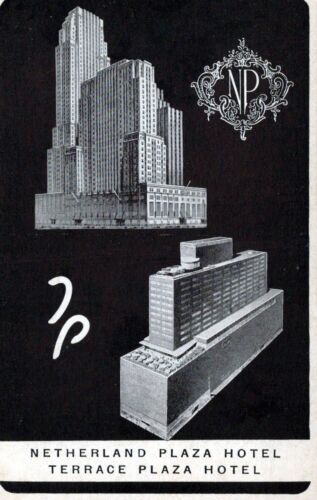 Netherland Plaza & Terrace Plaza Hotels - Cincinati, Ohio - unposted litho - Bild 2 von 3