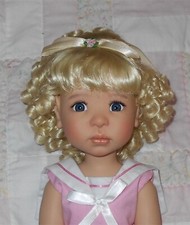 WEE 3 MADELINE Doll Wig SZ 10-11.5 PALE BLONDE Ringlet Curls/Straight Bangs NWT