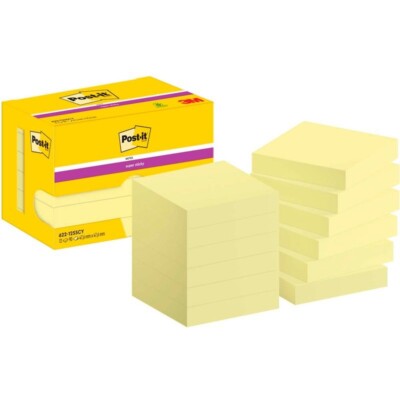 Post-it  Super Sticky  Haftnotizen extrastark 62212SY gelb, 12 Blöcke