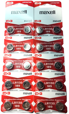 LR1130 MAXELL 20PK 1.5V ALK (GOOD EXP 12/28) 189 LR54 389 AG10 FREE SHIP&TRACK