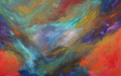 von Wening Art Signed Abstract Oil Painting Giclee Canvas Print''Eagle in Laguna''