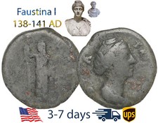 Ancient Roman Empire Tin bronze Faustina 1 138 141 AD Wife ANTONINUS PIUS #30444