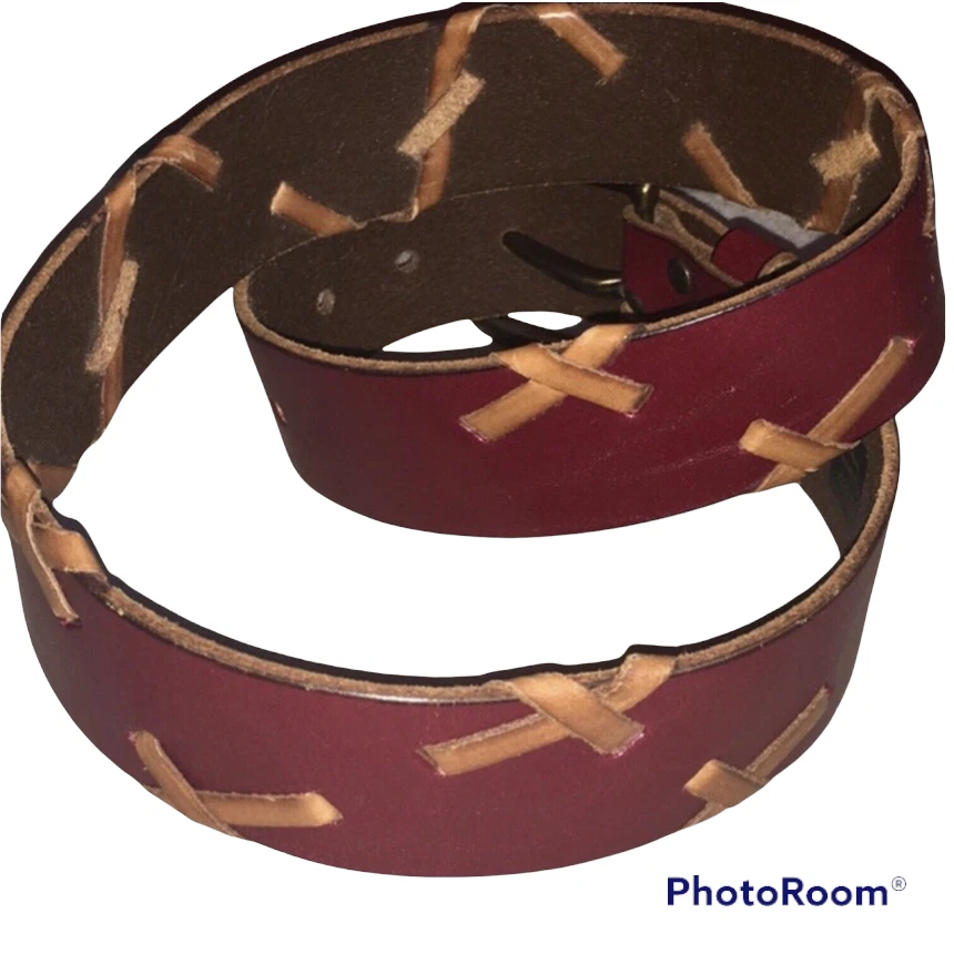 Cinturón envuelto con correa de cuero rojo GAP falta talla S Foto 2 de 4