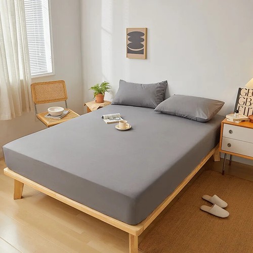 Cotton Silver Earthing Fitted Bed Sheet with Elastic Mattress Cover Protector - Picture 2 of 15