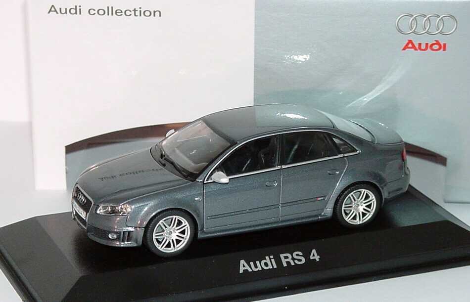 アウディ純正　1/43 RS4アバント　B7型　グレー RARE AUDI RS4 B7 V8 8E 2008 SALOON DAYTONA GREY 1:43
