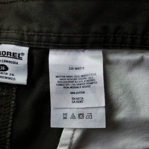 Sorel Pants Mens 36 Green Convertible Hiking Camping Outdoors Fishing Canvas - Picture 10 of 13
