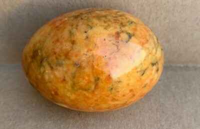Decorative Easter Egg Orange Alabaster Marble Solid Marbling Decor
