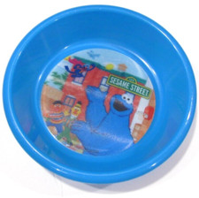 Sesame Street Workshop Cookie Monster Bert Toddler Cereal Bowl Blue Plastic
