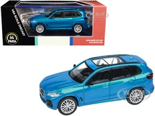 2018 BMW X5 G05 W/SUNROOF ATLANTIS BLUE 1/64 DIECAST MODEL CAR PARAGON PA-55189