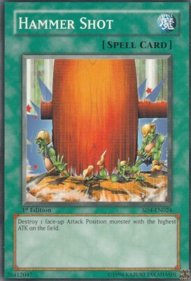 A1376 YUGIOH SPELL CARD HAMMER SHOT SD4-EN024
