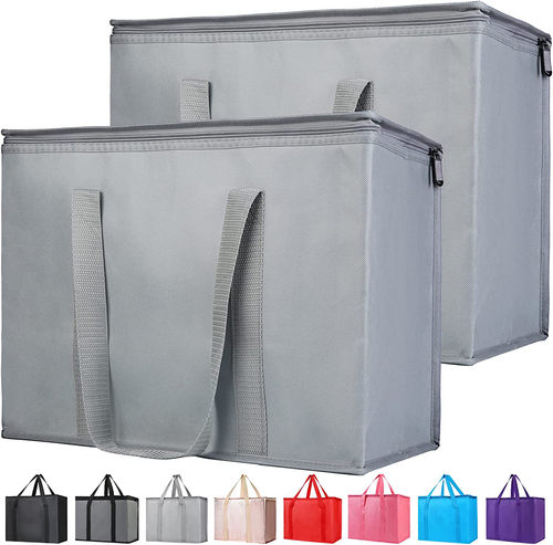 2-Pack Insulated Reusable Grocery Shopping Bags, X-Large Picnic Cooler Bag