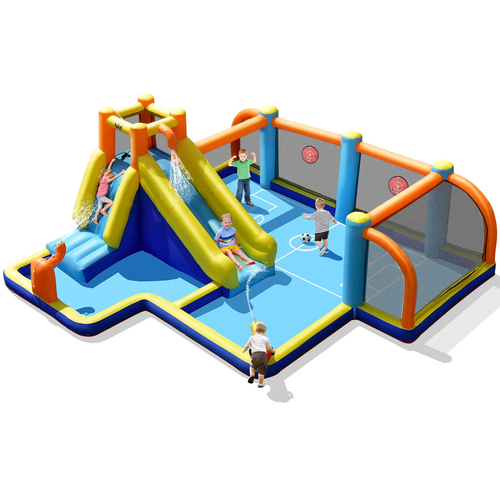 Giant Soccer-Themed Inflatable Water Slide Bouncer W/ Splash Pool without Blower - Picture 12 of 12