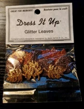Dress It Up Buttons Glitter Leaves 12 Pieces Item # 4324